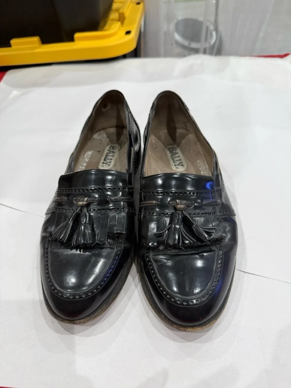 Bally Black Tassel Leather Loafers for Men